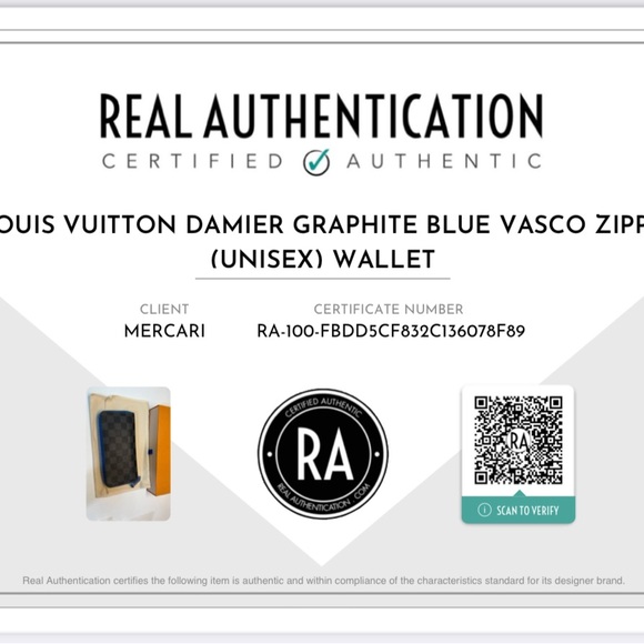 Louis Vuitton Damier Graphite Blue Vasco Wallet - Picture 12 of 12